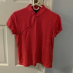 Shanghai Tang Mandarin Collar Polo Shirt